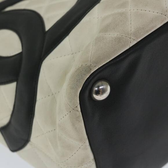 CHANEL Cambon Line Tote Bag Leather White CC - Picture 13 of 16